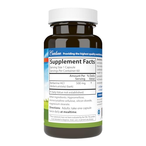 Berberine, Plant-Based, Sustainably Sourced from The Barberry Bush, Lipid Support, 60 Vegetarian Capsules