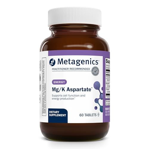 Metagenics Mg/K Aspartate - with Potassium & Magnesium Aspartate - Electrolyte Supplement* - Mineral Magnesium - Highly Absorbable - Non-GMO - Gluten-Free - Vegetarian - 60 Tablets