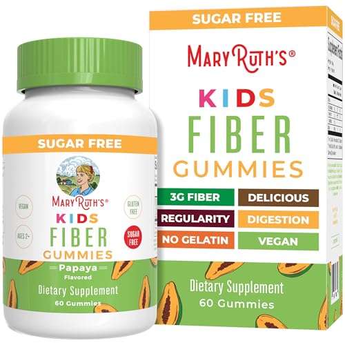 MaryRuth's Fiber Gummies for Kids | 2 Month Supply | Sugar Free | Soluble Fiber Supplement | Gut Health & Digestion Support | 3g Fiber per Gummy | Vegan | 60 Count