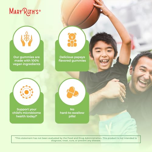 MaryRuth's Fiber Gummies for Kids | 2 Month Supply | Sugar Free | Soluble Fiber Supplement | Gut Health & Digestion Support | 3g Fiber per Gummy | Vegan | 60 Count
