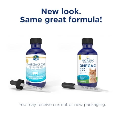 Nordic Naturals Omega-3 Cat, Unflavored - 2 oz - 304 mg Omega-3 Per One mL - Fish Oil for Cats with EPA & DHA - Promotes Heart, Skin, Coat, & Immune Health - Non-GMO