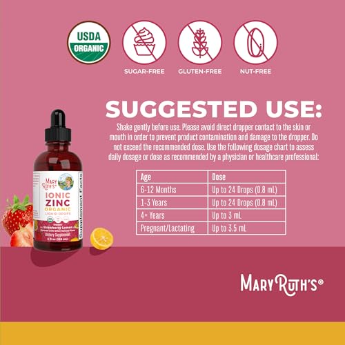 Mary Ruth's Organic Strawberry Lemon Ionic Zinc, 4 FZ