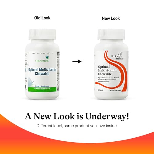 Seeking Health Optimal Multivitamin Chewable, Active B Vitamins with B12 and L-5-MTHF, Daily Vitamin for Men and Women, Wellness and Immune Support, Vegetarian (60 Tablets)*