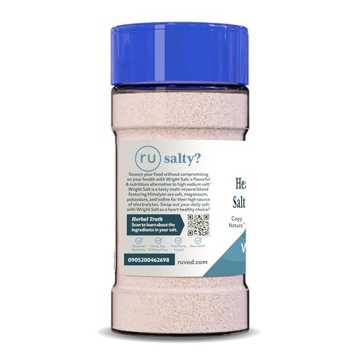 ruved Wright Salt, Flavorful Alternative Salt, Healthy Blend with Himalayan Pink Salt, Electrolyte Rich Multimineral Blend, 8.4 Ounces