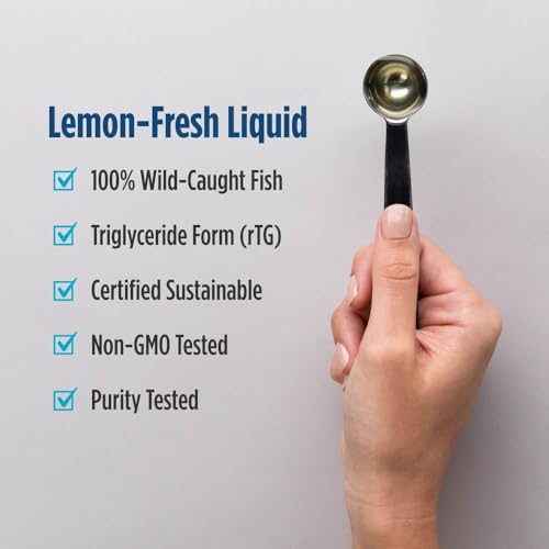 Nordic Naturals Ultimate Omega Liquid, Lemon Flavor - 8 oz - 2840 mg Omega-3 - High-Potency Fish Oil Supplement with EPA & DHA - Promotes Brain & Heart Health - Non-GMO - 48 Servings