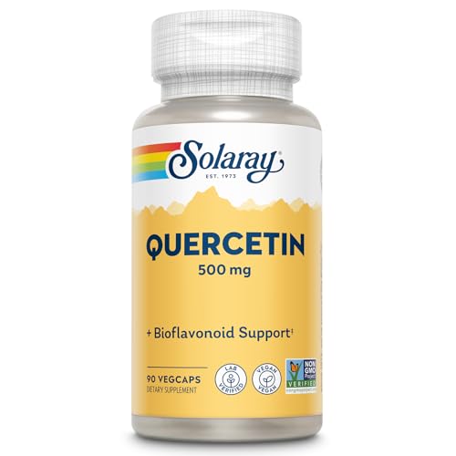 SOLARAY Quercetin 500 mg, Supports Sinus, Respiratory, Immune Function & Normal, Healthy Uric Acid Levels, 90 VegCaps