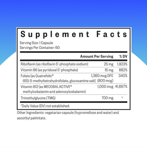 Seeking Health Homocysteine Nutrients, Formerly HomocysteX Plus, Support Homocysteine Level and Methylation, Vitamin B12, Folate (as L-methylfolate), MTHFR Gene Support (60 Capsules)