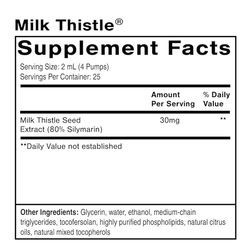 Quicksilver Scientific Nanoemulsified Milk Thistle - Silymarin Liquid with Liposome Delivery System - Immune, Detox + Liver Cleanse Support (1.7oz / 50ml)
