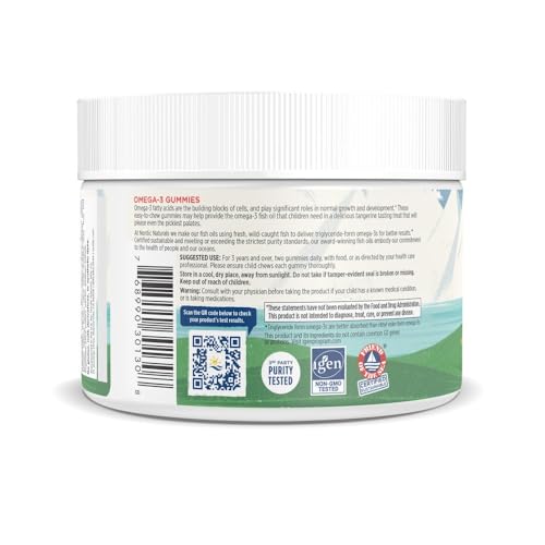 Nordic Naturals Nordic Omega-3 Gummies, Tangerine - 60 Gummies - 82 mg Total Omega-3s with EPA & DHA - Non-GMO - 30 Servings