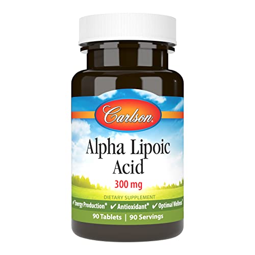 Carlson - Alpha Lipoic Acid, 300 mg, Promotes Energy Production, 90 Tablets