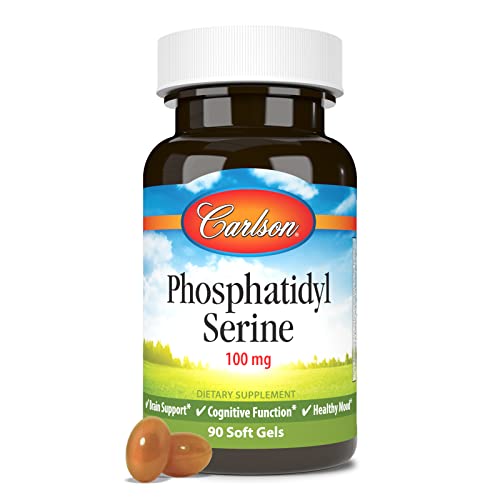 Carlson - Phosphatidyl Serine, 100 mg, Non-GMO, Brain Function, 90 Softgels
