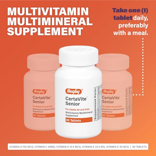 Rugby CertaVite Senior Multivitamin/Multimineral Supplement for Adults 50 and Over - 90 Tablets (1 Pack)