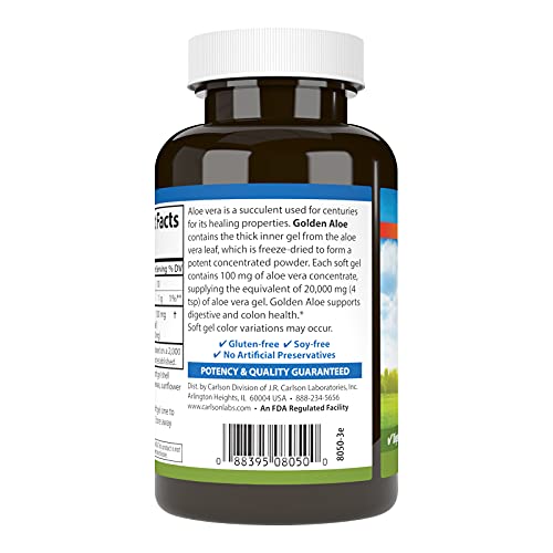 Carlson Labs Golden Aloe 100 mg, 60 CT