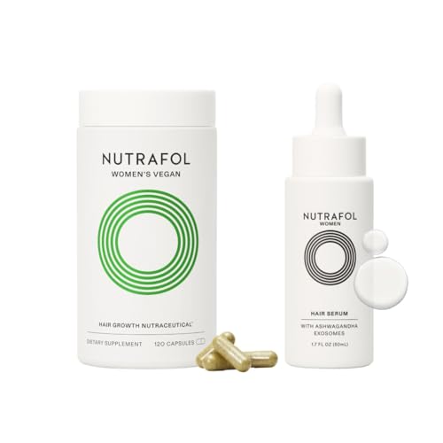 Nutrafol Women's Hair Growth Supplements and Hair Serum, Women 18-44 Years Old, Clinically Tested for Visibly Thicker, Stronger Hair, 100% Vegan Ingredients, Dermatologist Recommended - 1 Month Supply