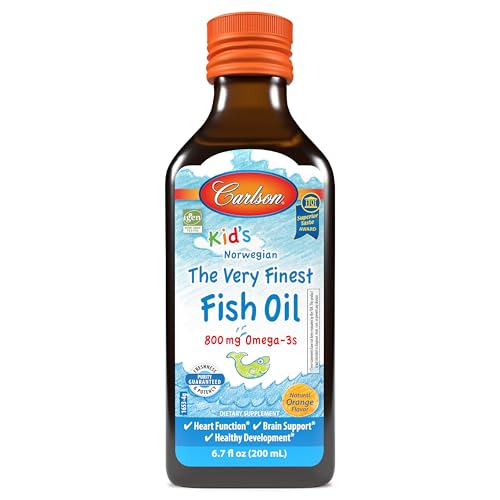 Carlson - Kid's The Very Finest Fish Oil, 800 mg Omega-3s, Norwegian, Sustainably Sourced, Orange, 200 mL