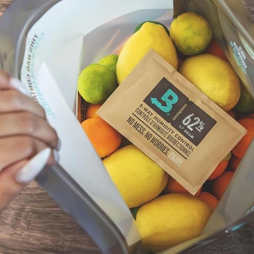 Boveda Fresh Bag – 62% RH Size 67 Included - 16"x16" Storage Bags For Curing & Storing Up to 1 Pound (16 Oz) 5 Pack – 5 Large Zip Lock with 2-Way Humidity Control Pack