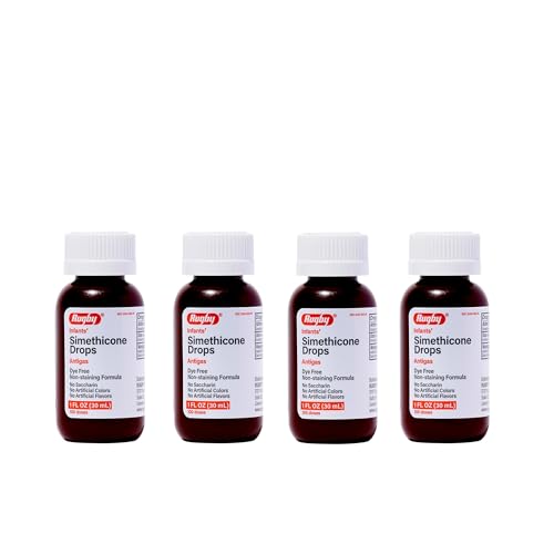 Rugby Infants' Simethicone Drops - Simethicone 20 mg Liquid for Newborns, Babies, Toddlers, and Kids - May Help Reduce Symptoms of Gas - No Artificial Colors, Flavors or Dyes - 1 Fl Oz - (4 Pack)