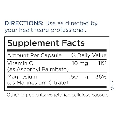 Metabolic Maintenance Magnesium Citrate - Mag Citrate Supplement with Vitamin C for Men and Women, High Absorption Magnesium for Sleep, Calm, Muscle, and Digestive Support - 240 Capsules