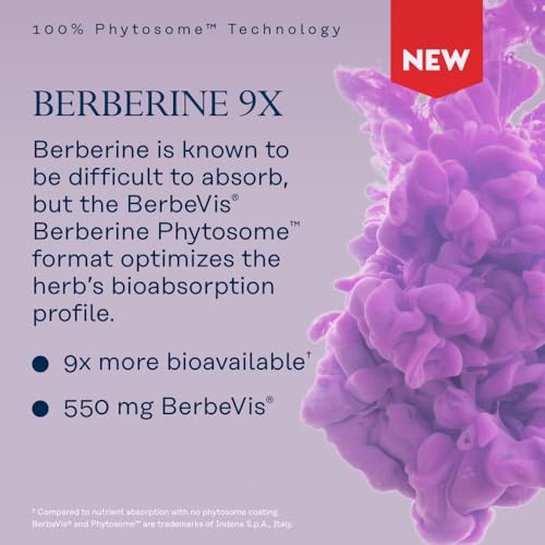 Solaray Berberine Phytosome - 9X Absorption and Easy-to-Digest - Standardized to 30% Berberine HCl - Vegan, Made Without Soy - 60-Day Guarantee - 30 Servings, 30 VegCaps