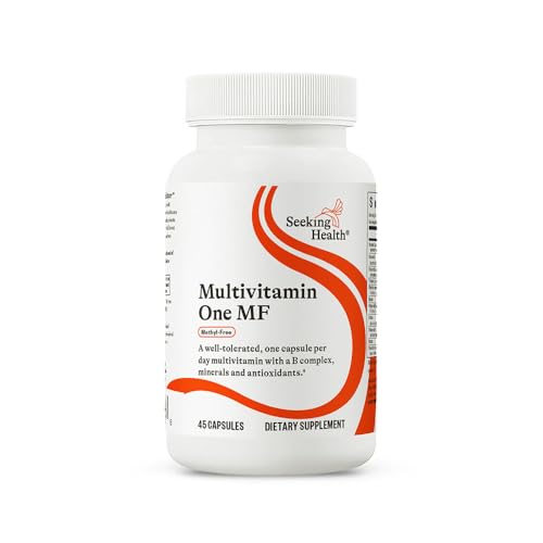 Seeking Health Multivitamin One MF, 1 a Day Multivitamin Supplement for Adults, Methyl-Free Bioavailable B12 and Folinic Acid, Vitamin A, PQQ, MTHFR Support, Vegetarian Capsules (45 Capsules)