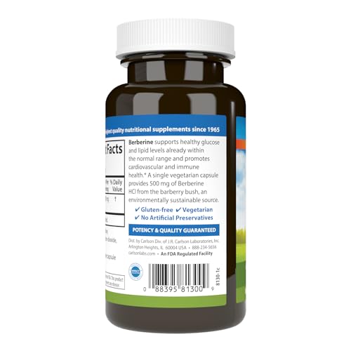 Berberine, Plant-Based, Sustainably Sourced from The Barberry Bush, Lipid Support, 60 Vegetarian Capsules