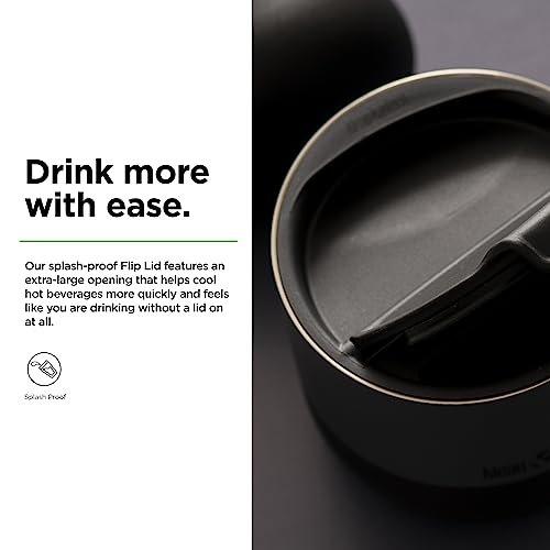 Klean Kanteen Rise Flip Lid - Premium, One-Handed Tumbler & Cup Lid - Replacement Lid - BPA-Free - Black, Small, 78 mm