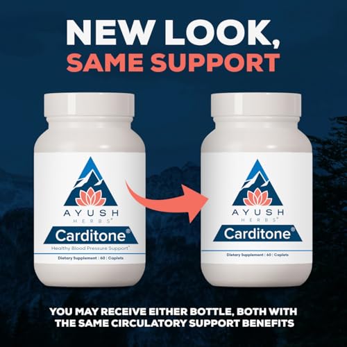 Ayush Herbs Carditone - Natural Heart Health Supplement for Women & Men, BP Formula, Holistic Heart Support with Rauwolfia, Arjuna, Calcium, and Magnesium - 60 Vegetarian Caplets (1 Count)