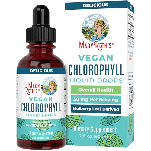 MaryRuth's Chlorophyll Liquid Drops | Clean Label Project Certified® | Vegan | Non-Diluted Liquid Chlorophyll| Mulberry Derived Supplement for Ages 14+ | Non-GMO | Delicious Minty Flavor | 2 Fl Oz