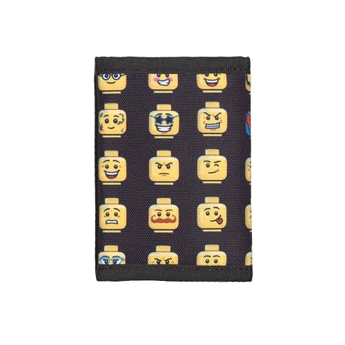LEGO Trifold Wallet, Kids Unisex Wallet for Boys and Girls, with Clear ID Window, Card and Cash Pockets and Secure Hook and Loop Closure, Minifigure