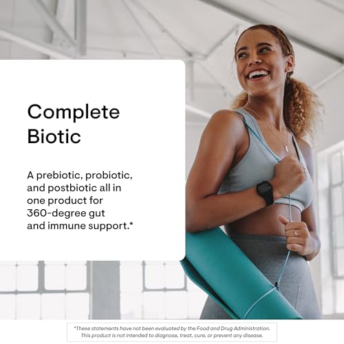 THORNE - Complete Biotic - Probiotic, Prebiotic & Postbiotic for Women, Men & Kids - Supports Gut, Digestive & Immune Health* - Occasional Constipation, Diarrhea, Gas & Bloating Relief* - 30 Servings