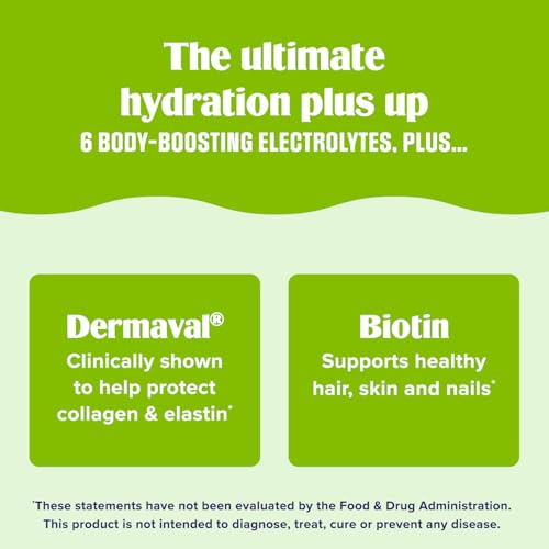 Ultima Replenisher Collagen Defense Supplement and Electrolytes Powder - Kiwi Strawberry, 13 Stickpacks - Hydration Packets with Dermaval and Biotin that Keep Your Skin Hydrated and Looking Radiant