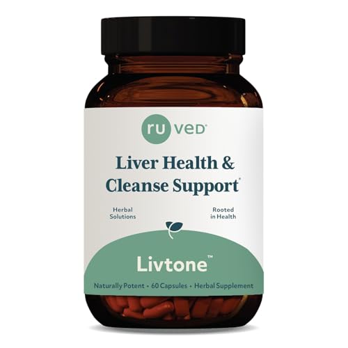 Ruved LivTone - Liver Care, Liver Support Supplement for Women & Men with Amla, Andrographis & Picrorhiza, Pills with Organic Herbs for Natural Detox - 90 Capsules (1 Count)