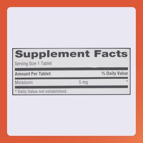 Rugby Melatonin 5mg Tablets - Dietary Supplement - 90 Count (1 Pack)