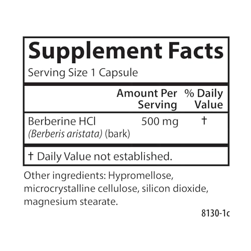 Berberine, Plant-Based, Sustainably Sourced from The Barberry Bush, Lipid Support, 60 Vegetarian Capsules