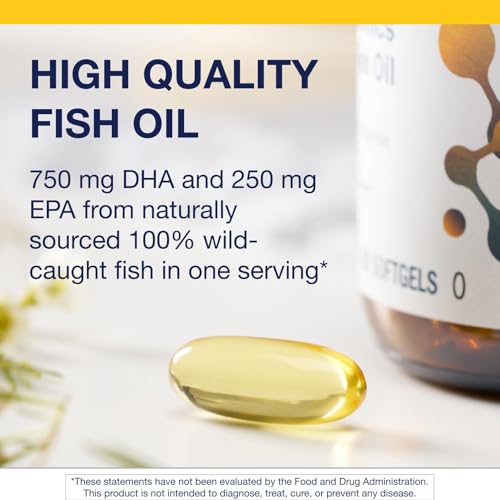 Metagenics OmegaGenics Fish Oil Neuro 1000 mg - 750 mg DHA - 250 mg EPA - High Potency - Brain Health & Heart Health* - Non-GMO & Gluten-Free - No Fishy Taste - 60 Softgels