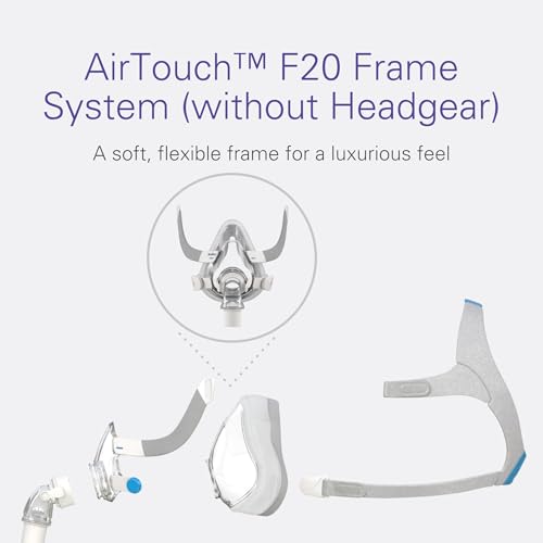 ResMed AirTouch F20 Frame System - Replacement Frame System with Full-Face Mask & Elbow - Premium CPAP Gear - Headgear Not Included - Medium