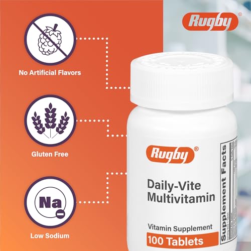 Rugby Daily-Vite Multivitamin - Daily Vitamin Supplement - 100 Tablets (2 Pack)