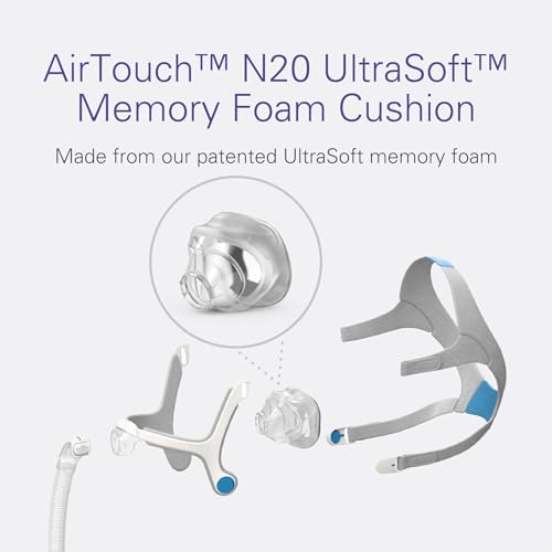 ResMed Airtouch N20 Cushion - CPAP Nasal Mask with Memory Foam Cushion & Magnetic Clips - Premium CPAP Part - Medium