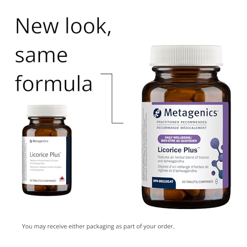 Metagenics Licorice Plus - Cortisol Supplement* - with Ashwagandha, Licorice Root Extract & Chinese Yam - Herbal Supplement for Stress Support* - Non-GMO - Vegetarian - Gluten-Free - 60 Tablets