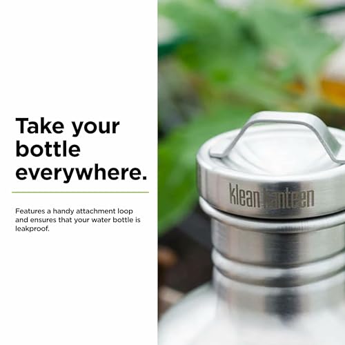 Klean Kanteen Classic Steel Loop Cap - Leak-Proof Water Bottle Lid - Easy Clean & Dishwasher Safe - BPA Free Bottle Cap - Brushed Stainless