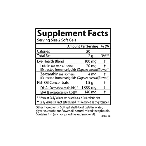 Carlson - Right for The Macula, Clinically Proven to Support Vision Health, Macular Health, Blue Light Protection & Eye Function, 60 Softgels