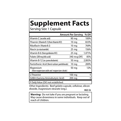 Carlson - Totally Zen, GABA, L-Theanine & B Vitamins, Healthy Mood, Promotes Calmness & Mental Clarity, 120 Capsules