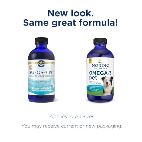 Nordic Naturals Omega-3 Pet, Unflavored - 16 oz - 1380 mg Omega-3 Per Teaspoon - Fish Oil for Large to Very Large Dogs with EPA & DHA - Promotes Heart, Skin, Coat, & Immune Health