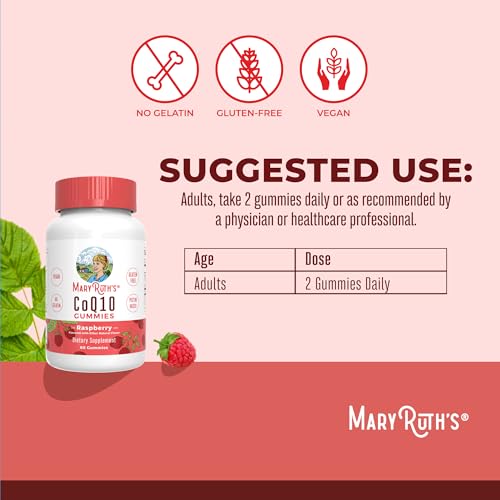 CoQ10 Gummies by MaryRuth's | Coenzyme Q10 | Gummy Supplements for Heart Health & Cellular Health | Antioxidant | CoQ10 120 mg | Vegan | Non-GMO | Gluten Free | 60 Count | 1 Month Supply
