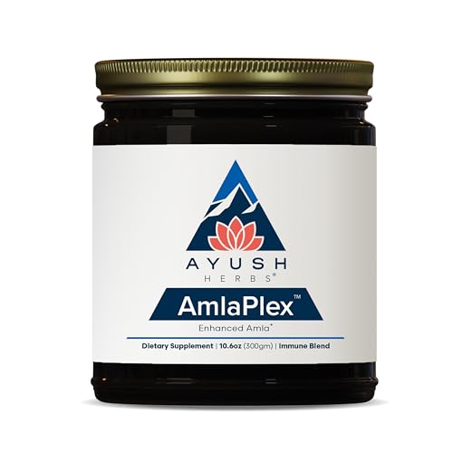 Ayush Herbs AmlaPlex - Amla Jam, Chyawanprash for Immune Support & Digestive Health, Chyavanprash, Indian Honey Jam with Amla, Ashwagandha - 10.6 oz Jar (1 Count)