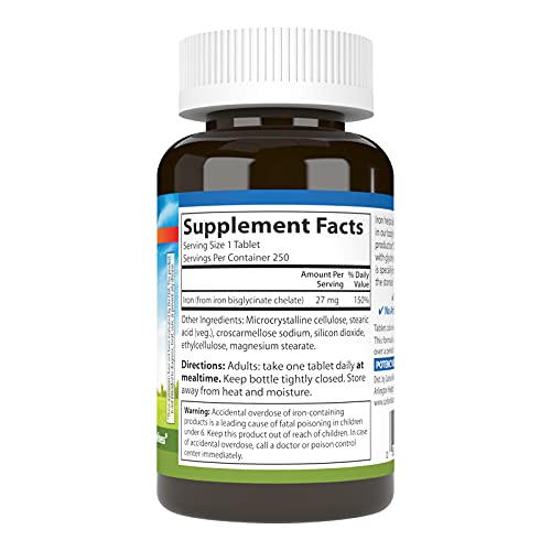Carlson Labs Chelated Iron 27mg, 250 Tablets