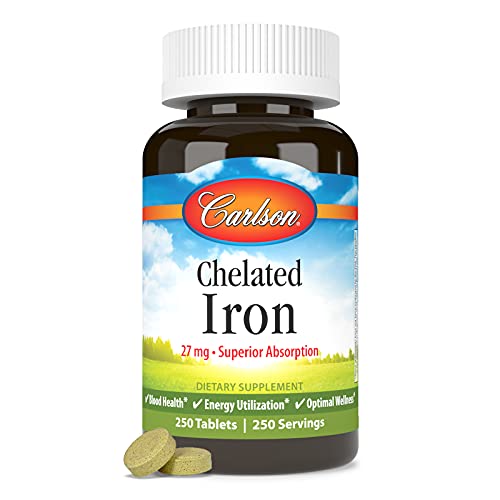 Carlson Labs Chelated Iron 27mg, 250 Tablets