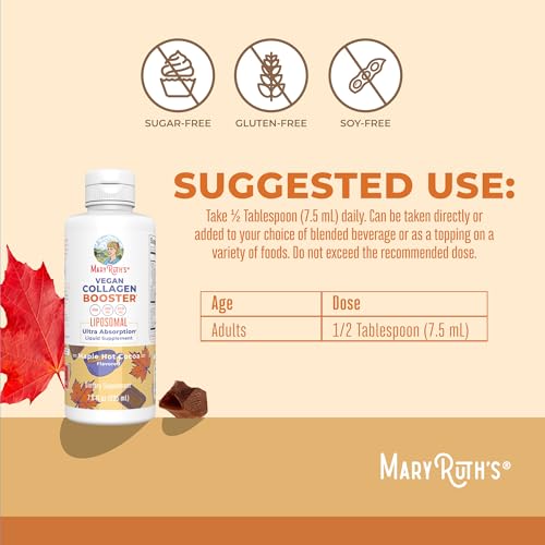 MaryRuth Organics Collagen Booster Liposomal, Sugar Free, Liquid Collagen Booster with Vitamin C, Vitamin E, Zinc, Copper & Silica, Skin Care & Joint Support Supplement, Vegan, Non-GMO, 7.6 Fl Oz