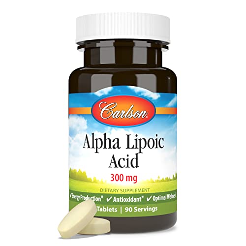 Carlson - Alpha Lipoic Acid, 300 mg, Promotes Energy Production, 90 Tablets