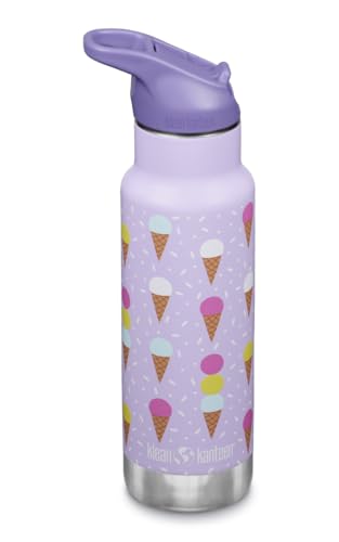 Klean Kanteen 12oz Classic Kid's Insulated Water Bottle with Flip Seal Sport Cap - Ice Cream